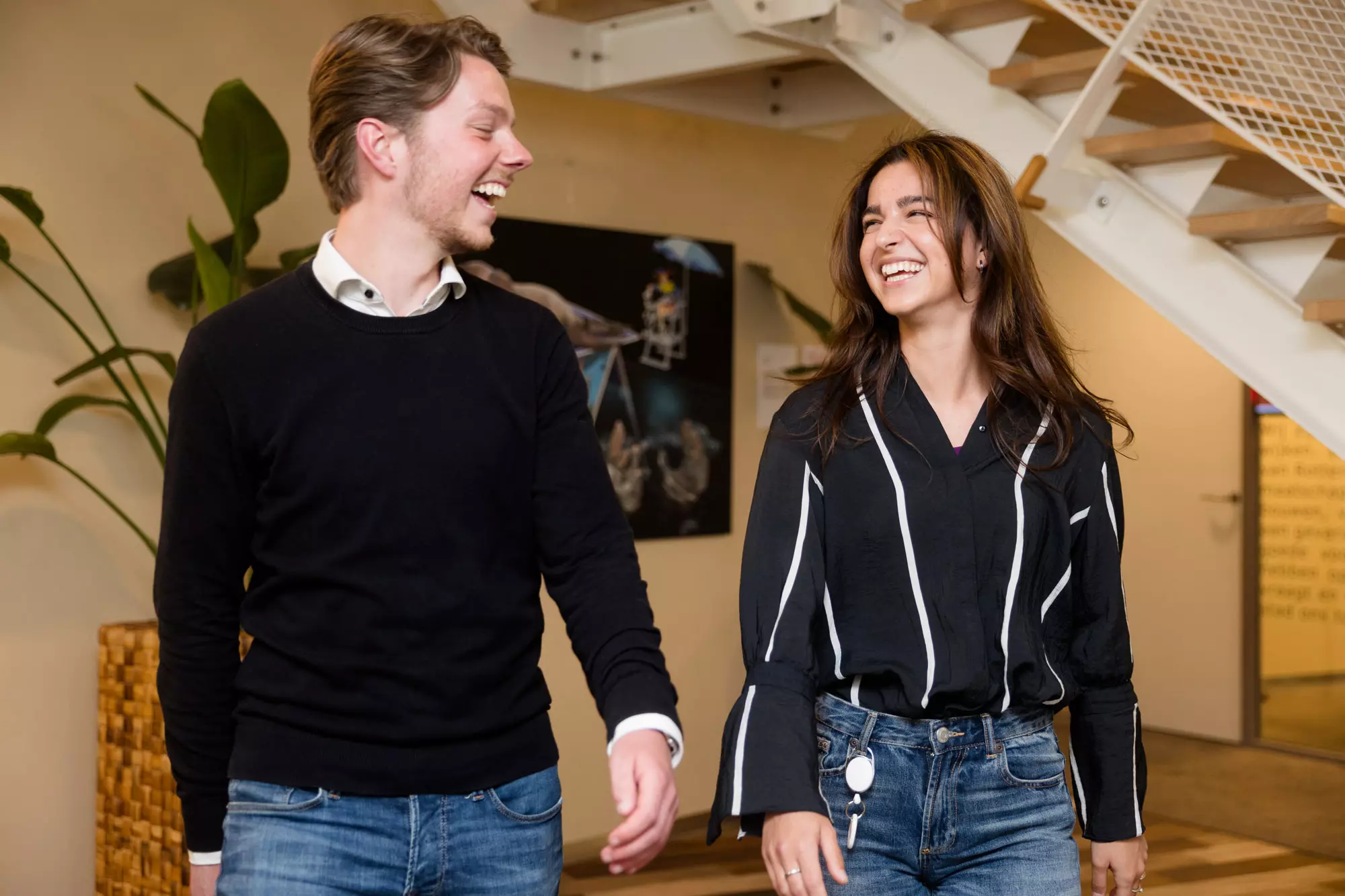 Informele plek waar collega’s van Woonstad samen koffiedrinken.